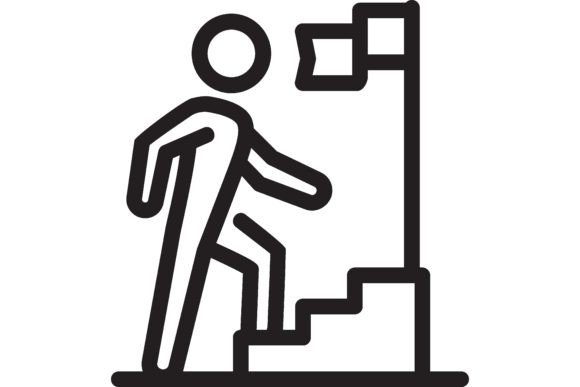 Download Businessman Running Up Stairway to Flag - Business Collection