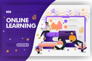 Download Vector of Student Studying with Internet - Studying Collection