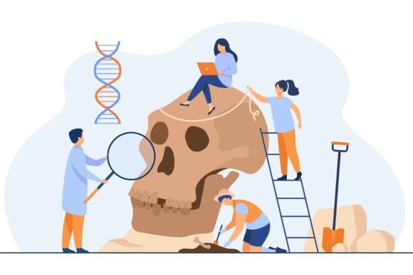 Download Tiny Anthropologists Studying Neandertha - Studying Collection