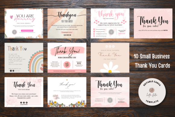 Download 10 Small Business Thank You Cards Bundle - Premium Resources