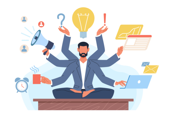 Download Multitasking Man. Businessman with Many - Business Collection