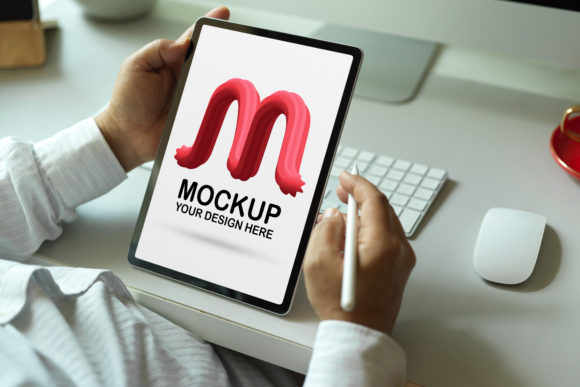 Download Businessman Holding Mock Up Tablat - Business Collection