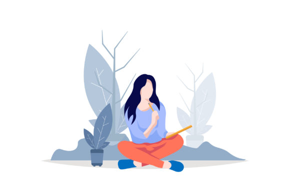 Download A Woman Sitting Studying in the Park. - Studying Collection