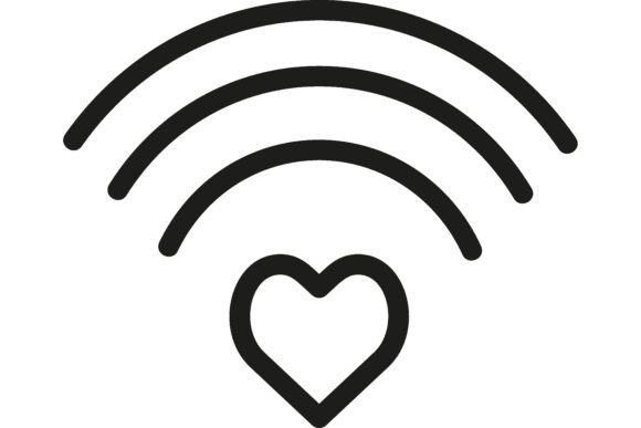 Download Icon of Heart Shaped WiFi Sign. Wireless - Wireless Collection