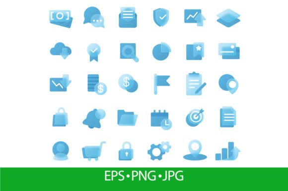 Download Glassmorphism Business Strategy Icons - Business Collection