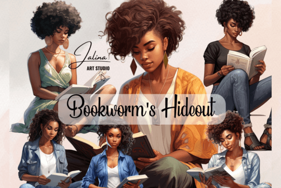 Download Black Girl Studying Watercolor Clipart - Studying Collection