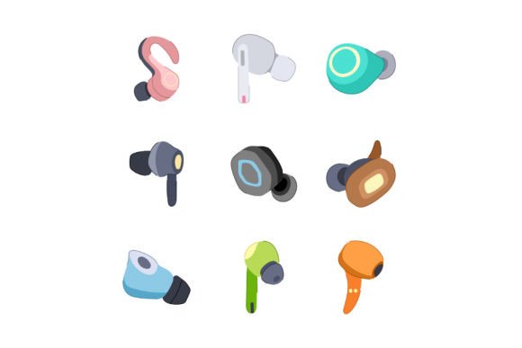 Download Wireless Earphones Set Cartoon Vector Il - Premium Resources